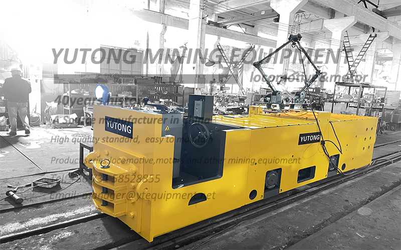 Customized 10 Ton Overhead Wire Electric Locomotive Factory Test